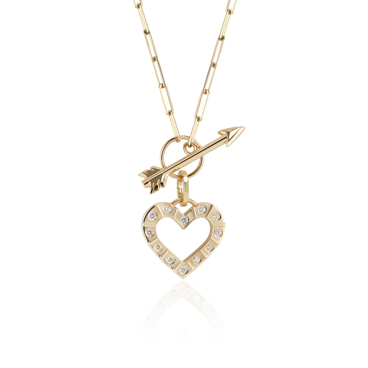 Olympia Heart & Arrow Toggle Necklace with Diamonds – Love Thy Rival